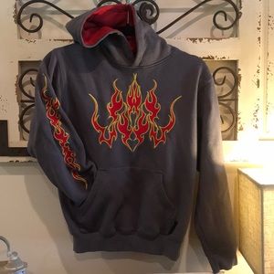 Silver point flame hoodie sweatshirt
